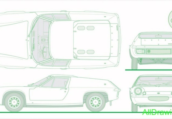 Lotus Europa S2 (Lotus Europe C2) - drawings (figures) of the car